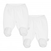 Chicco λευκό σετ από βαμβακερά παντελονάκια με κλειστό πόδι Chicco 298055 