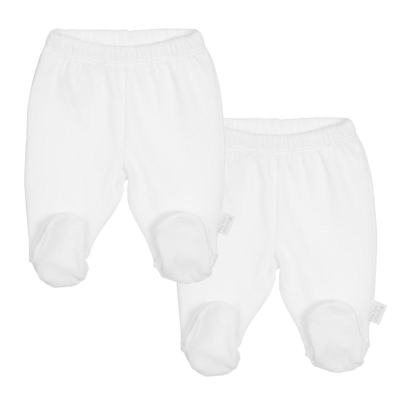 Chicco λευκό σετ από βαμβακερά παντελονάκια με κλειστό πόδι  298055