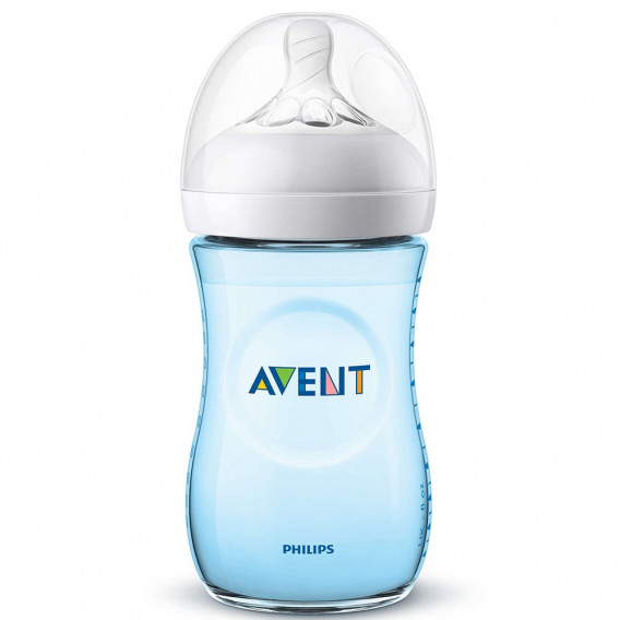 260 ml. Μπουκάλι Natural από πολυπροπυλένιο μπλε με πιπίλα για μωρό 1+ μηνών Philips AVENT 298131 