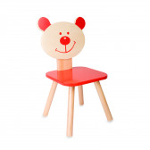 Ξύλινη καρέκλα - αρκούδα, κόκκινο χρώμα Classic World 298606 2