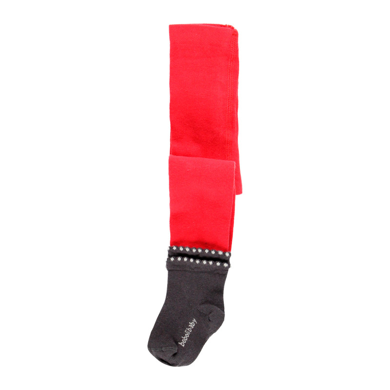 Βρεφικό καλσόν με διακοσμητική κάλτσα, κόκκινο  298608