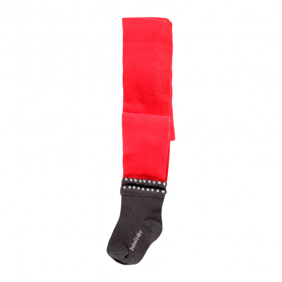 Βρεφικό καλσόν με διακοσμητική κάλτσα, κόκκινο Boboli 298609 2