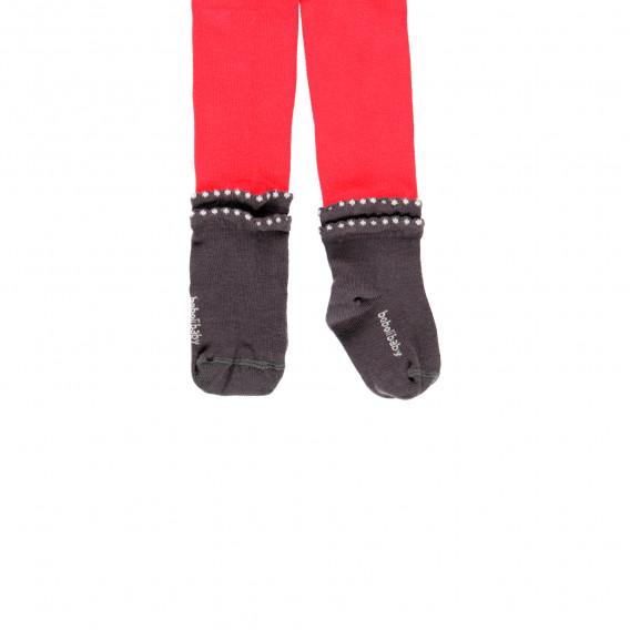 Βρεφικό καλσόν με διακοσμητική κάλτσα, κόκκινο Boboli 298610 3