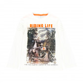 Βαμβακερή μπλούζα Riding Life, εκρού Boboli 298701 2