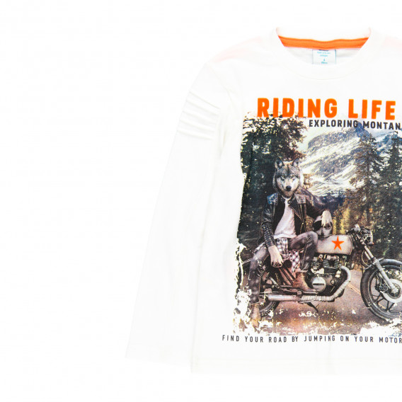 Βαμβακερή μπλούζα Riding Life, εκρού Boboli 298702 3