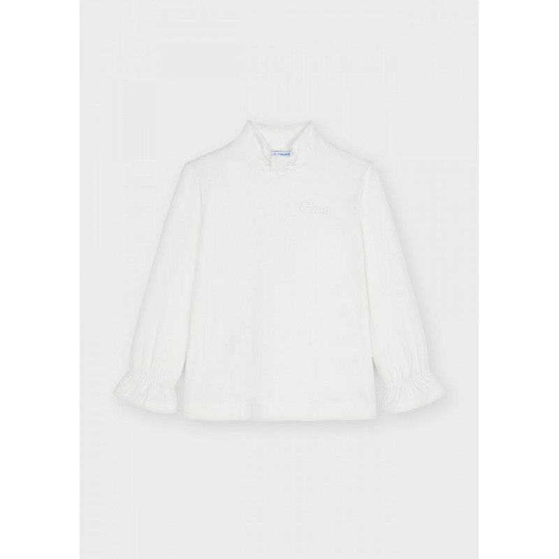 Mayoral μπλουζάκι με λαιμόκοψη polo, λευκό για κορίτσια  301613