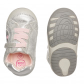 Βρεφικά ασημί sneakers με ροζ λεπτομέρειες  Cool club 301860 6