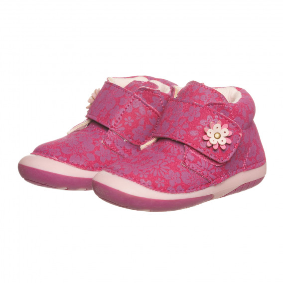 Sneakers με φλοράλ στάμπα για μωρό, ροζ Cool club 301955 