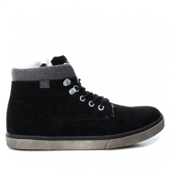 Δερμάτινες μπότες με υφασμάτινη άκρη στον αστράγαλο για αγόρι, μαύρο XTI 3020 2