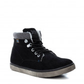 Δερμάτινες μπότες με υφασμάτινη άκρη στον αστράγαλο για αγόρι, μαύρο XTI 3021 3