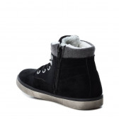 Δερμάτινες μπότες με υφασμάτινη άκρη στον αστράγαλο για αγόρι, μαύρο XTI 3022 4