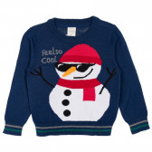 Βαμβακερό πουλόβερ με χιονάνθρωπο για αγόρι, σκούρο μπλε Cool club 303367 