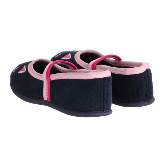 Παντόφλες με ροζ λεπτομέρειες Kitten, μπλε Best buy shoes 303610 2