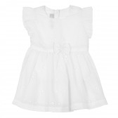 Βαμβακερό φόρεμα για ένα λευκό, λευκό Chicco 303619 