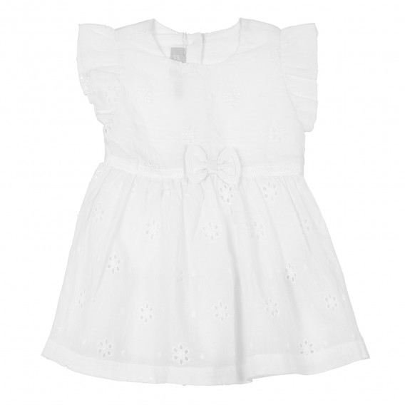 Βαμβακερό φόρεμα για ένα λευκό, λευκό Chicco 303619 