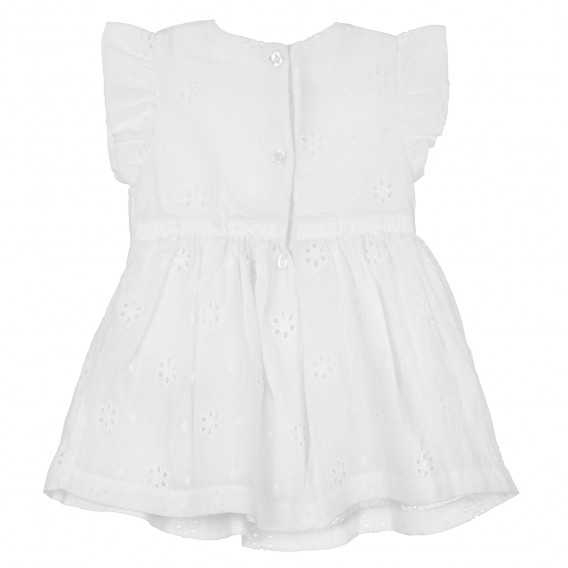 Βαμβακερό φόρεμα για ένα λευκό, λευκό Chicco 303625 7