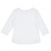 Cool Club βαμβακερό μπλουζάκι με μακριά μανίκια και απλικέ πιγκουίνο, λευκό για κορίτσια Cool club 304845 4