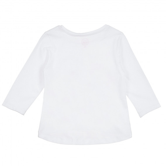 Cool Club βαμβακερό μπλουζάκι με μακριά μανίκια και απλικέ πιγκουίνο, λευκό για κορίτσια Cool club 304845 4