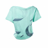 Μπλουζάκι με στάμπα γράμματα μάρκας για κορίτσι Adidas 30766 2