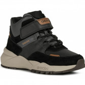 Μαύρα ψηλά αθλητικά παπούτσια Geox με suede λεπτομέρειες Geox 309393 2