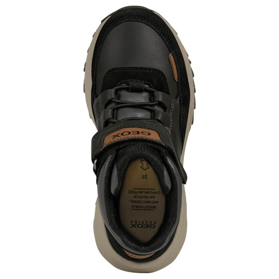 Μαύρα ψηλά αθλητικά παπούτσια Geox με suede λεπτομέρειες Geox 309396 3