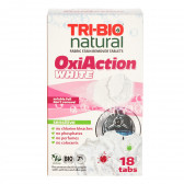 Φυσικά δισκία Oxi-Action για αφαίρεση λεκέδων για λευκά ρούχα - 18 τεμ. Tri-Bio 310049 