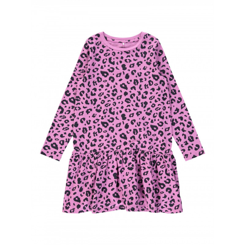 Φόρεμα με animal print, ροζ  310217