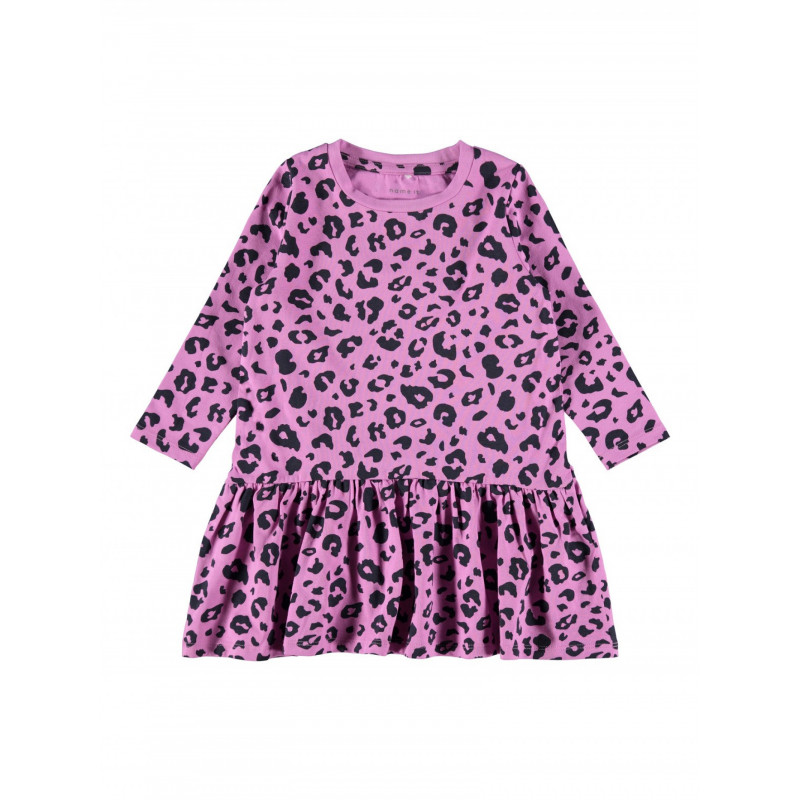 Φόρεμα με animal print για μωρό, ροζ  310234