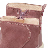 Δερμάτινες μπότες με σουέτ λεπτομέρειες, ροζ Geox 312231 7