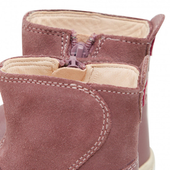 Δερμάτινες μπότες με σουέτ λεπτομέρειες, ροζ Geox 312231 7