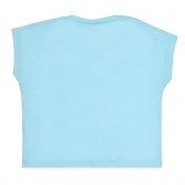 Μπλε μπλούζα με κεντημένα παγωτά Benetton 312718 4