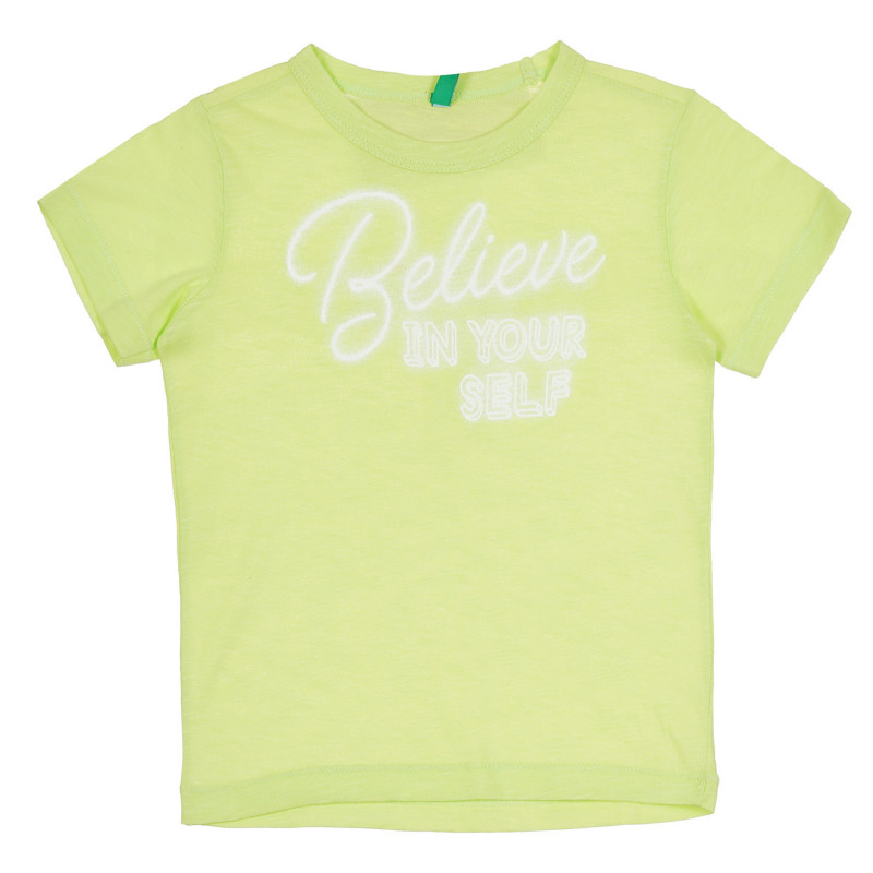Βαμβακερό μπλουζάκι σε ανοιχτό πράσινο, με γράμματα  312723