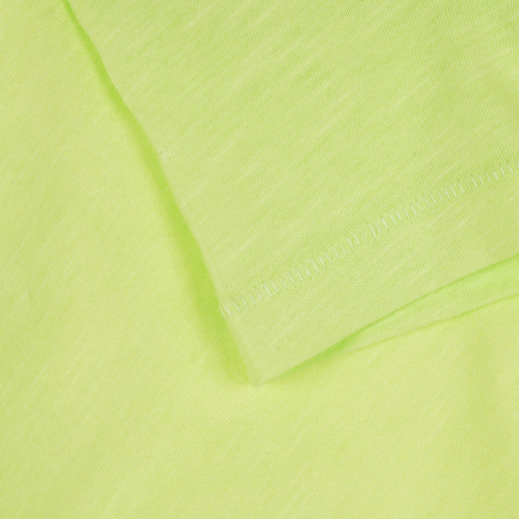 Βαμβακερό μπλουζάκι σε ανοιχτό πράσινο, με γράμματα Benetton 312725 3