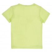 Βαμβακερό μπλουζάκι σε ανοιχτό πράσινο, με γράμματα Benetton 312726 4