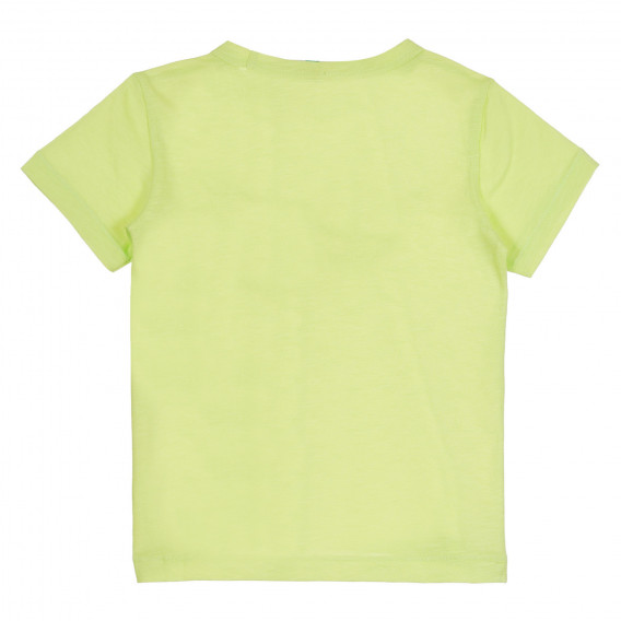 Βαμβακερό μπλουζάκι σε ανοιχτό πράσινο, με γράμματα Benetton 312726 4