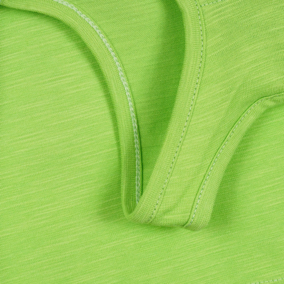 Βαμβακερό φανελάκι σε πράσινο χρώμα με γράμματα μπροκάρ Benetton 312767 3