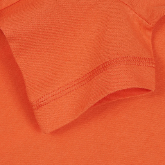 Βαμβακερό μπλουζάκι σε πορτοκαλί χρώμα με στάμπα κύμα Benetton 312803 3