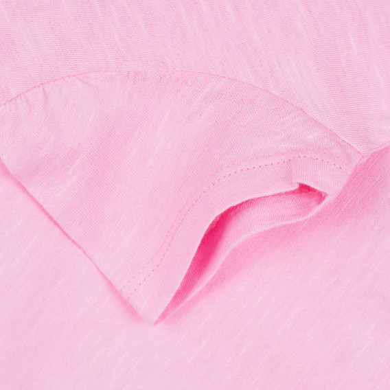 Βαμβακερό μπλουζάκι σε ροζ χρώμα με καλοκαιρινή στάμπα Benetton 312843 3