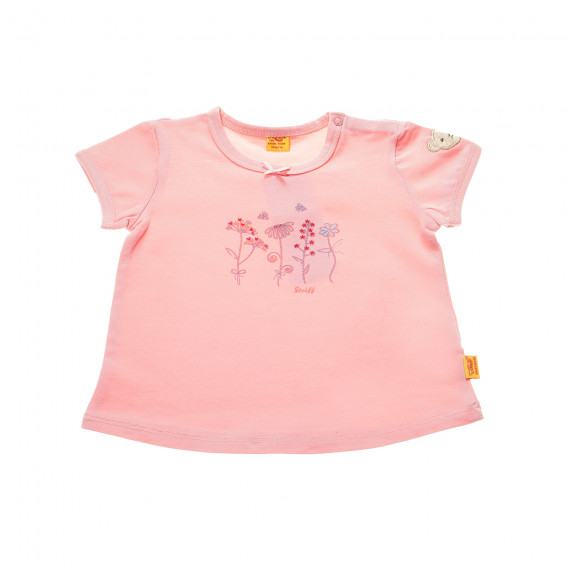 Steiff μπλούζα με κοντό μανίκι και μοτίβο λουλουδιών για μωρό Steiff 31285 