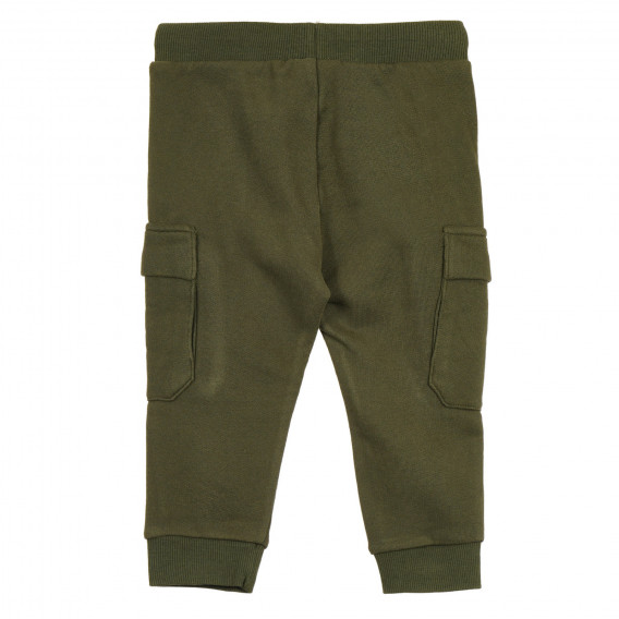 Βαμβακερό cargo παντελόνι σε πράσινο χρώμα, για μωρό Benetton 313150 4