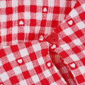 Όμορφη καρό βρεφική μπλούζα με καρδιές, κόκκινη Benetton 313486 3