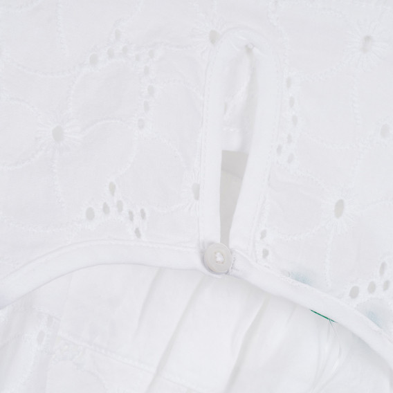 Τουνίκ βαμβακερή σε λευκό χρώμα με όμορφη δαντέλα Benetton 313593 2