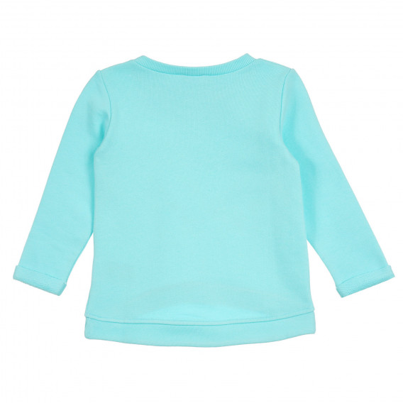 Βαμβακερό φούτερ σε χρώμα μέντας, με γράμματα μπροκάρ, για μωρό Benetton 313650 4