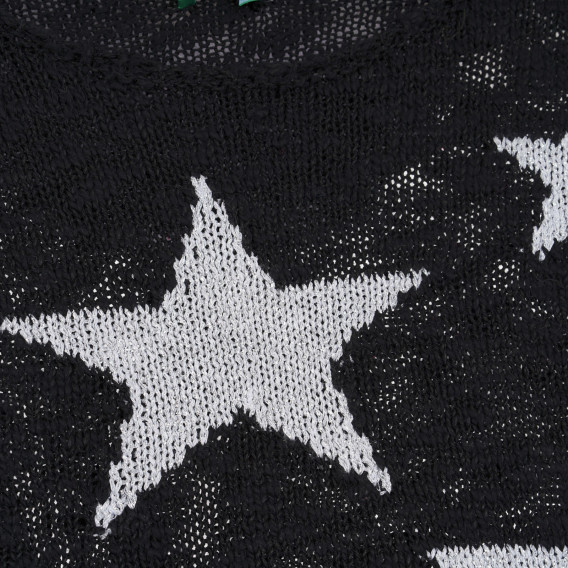 Μαύρο πουλόβερ με στάμπες αστεριών Benetton 314383 2