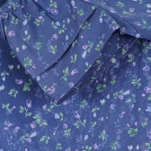 Βαμβακερό βρεφικό φόρεμα σε μπλε χρώμα με κοντά μανίκια και φλοράλ στάμπα Benetton 314728 3