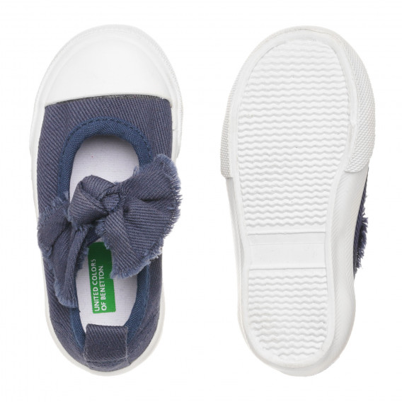 Υφασμάτινα αθλητικά παπούτσια με φιόγκο, μπλε Benetton 315278 3