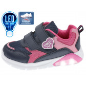 Φωτεινά sneakers με ροζ λεπτομέρειες, σε γκρι χρώμα Beppi 315477 