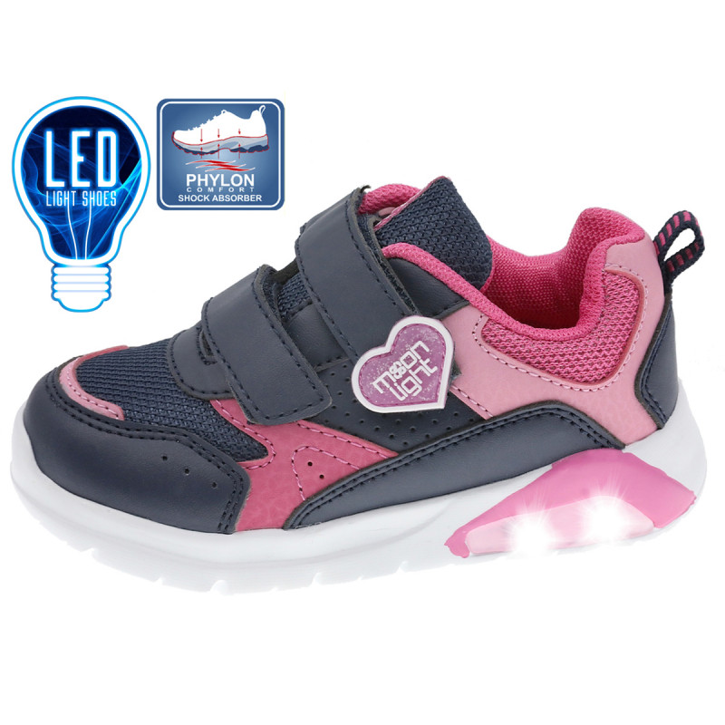Φωτεινά sneakers με ροζ λεπτομέρειες, σε γκρι χρώμα  315477