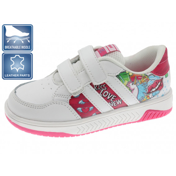 Sneakers με χρωματιστές λεπτομέρειες, λευκά Beppi 315545 