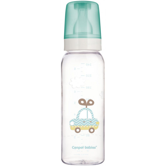 Γυάλινο μπουκάλι με πιπίλα ταχείας ροής για μωρό 1+ ετών, 240 ml.  Canpol 316835 6